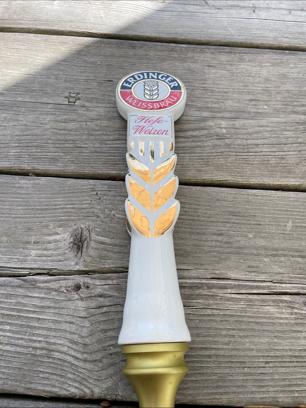 White and Gold Hefe-Weizen Tap Handle